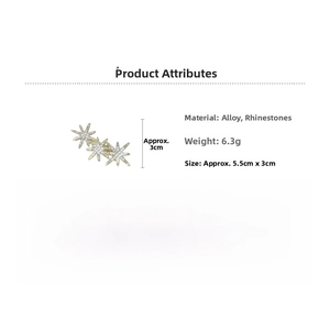Detail of crystal star hair clip with dimensions 5.5cm x 3cm and 6.3g weight