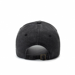 Berretto da baseball vintage grigio antracite con fibbia in metallo regolabile vista retro