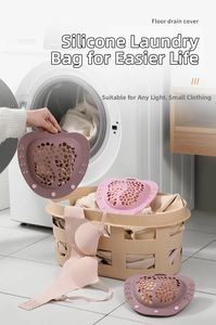 Close-up of silicone laundry wash bags with honeycomb holes for bra protection