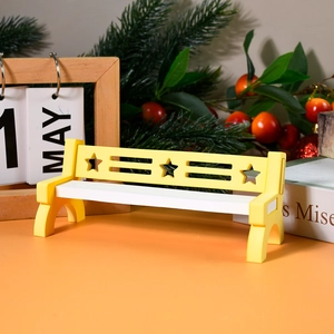 Miniature park bench resin mold diy accessory with star cutout for micro landscape