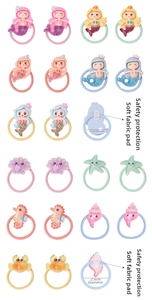 Detail of kids mermaid hair ties showing the 2.5cm diameter and soft protective backing