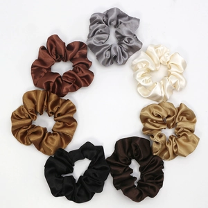 Satin Hair Scrunchies Elastic Large Satin Hair Ties Bands Retro Vintage Minimalism Headwear For Women Girls