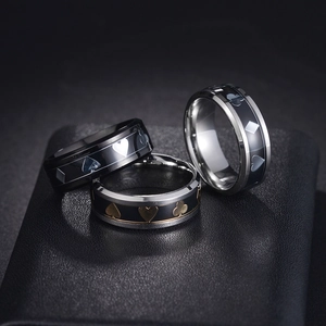 Poker Suit Band Ring Stainless Steel Men Punk Spades Hearts Diamonds Clubs Fashion Jewelry
