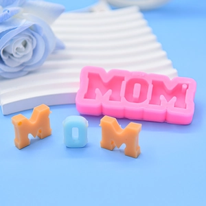Stampo In Silicone Lettera Mom Per Portachiavi Fai Da Te Resina Cottura Fondente Cioccolato Regalo Festa Della Mamma