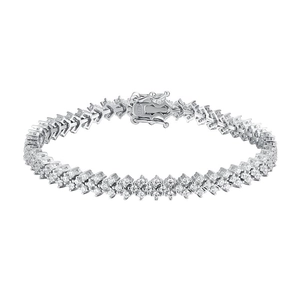 Sparkling 925 sterling silver tennis bracelet with cubic zirconia in a secure box clasp