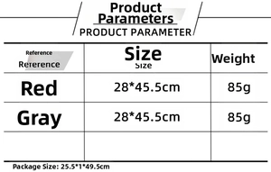Size chart showing 28x45.5cm dimensions and 85g weight for reindeer Christmas stockings