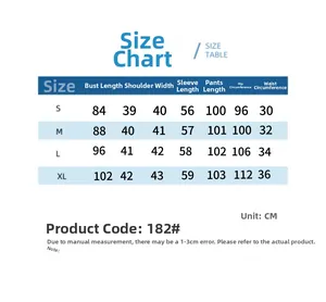 Guide des tailles détaillé pour ensemble de pyjama femme S-XL avec mesures précises en CM