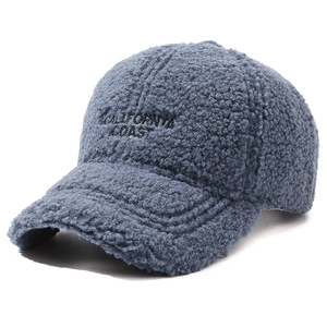 Casquette de baseball en sherpa bleu avec broderie California Coast pour l'hiver