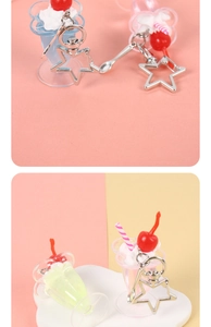 Detailansicht kreativer Mini-Eisbecher-Anhänger mit sternförmigen Metallclips