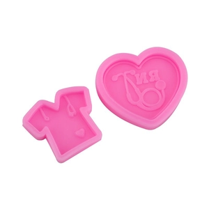 Nurse uniform and RN stethoscope heart silicone mold for DIY resin keychain casting