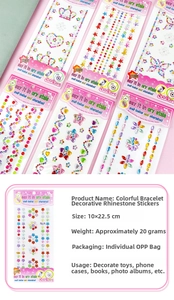 Macro shot of colorful heart and star acrylic gem stickers for DIY children jewelry crafts