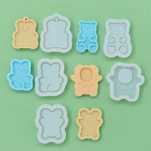 DIY cartoon bear silicone molds for cake, fondant and chocolate crafts in various poses