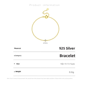 Detailed view of S925 sterling silver four-leaf clover bracelet with gold plating and zircon
