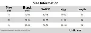 Guide des tailles détaillé pour la mini robe froncée dos nu avec col en v en centimètres