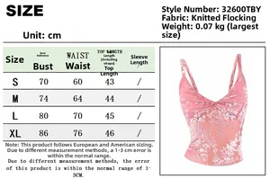 Tableau des tailles pour caraco floqué avec mesures de poitrine, taille et longueur