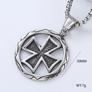 Pendant Necklace 304 Stainless Steel Gothic Punk Viking Religious Cross Skull Axe For Men Retro Jewelry