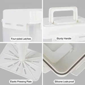 Airtight Korean kimchi container with pressure plate and lock lid for fermentation