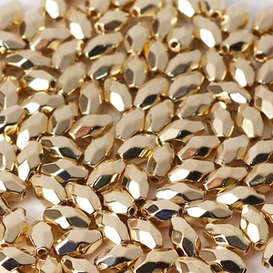 Faceted Diamond Spacer Beads CCB Gold Plated Plastic Tube Beads For Jewelry Making DIY Bracelets Necklaces