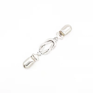 Pince à chandail vintage en argent avec motif de nœud pour châles et gilets ouverts