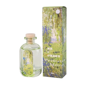 Monet style reed diffuser set with 150ml glass bottle and oil painting gift box