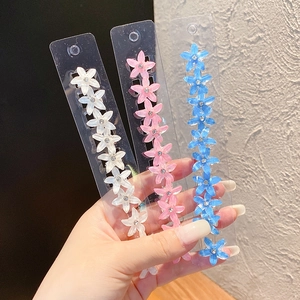 Mini floral hair clips set with rhinestones for girls, stylish colorful flower hairpins