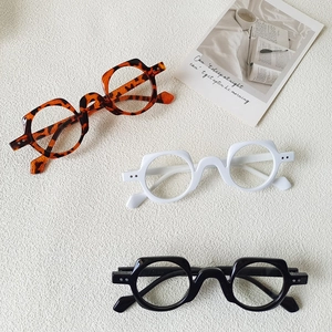 Retro oversized square glasses frames in leopard, white, and black for a trendy harajuku style