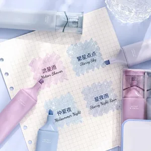 Nebula Color glitter highlighter set with shimmering macaron pastel ink for journaling