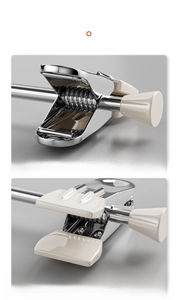 Detail of thickened steel spring and soft rubber padding for non-slip pants hanger