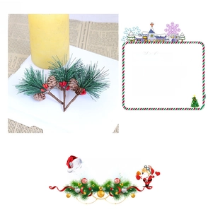Artificial pine branch with flexible wire stem for holiday decor and DIY shaping