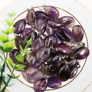 Anhänger Natürlicher Amethyst Tropfenform Lila Edelstein Schmuck Für Damen Eleganter Trendiger Stil