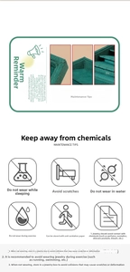 Maintenance tips and detail view of green velvet jewelry tray showing handmade lining