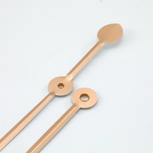 Modern rose gold metal clock hands with brushed finish for DIY wall clock assembly