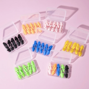 Noise Reduction Earplugs Silicone TPE Waterproof Tree Shape For Sleeping Swimming Study With Portable Storage Box