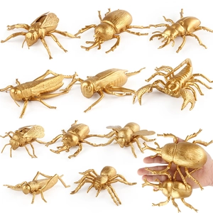 Modèles D'insectes De Simulation En Plastique Doré Figurines D'animaux Réalistes Jouets D'apprentissage Éducatifs Pour Enfants