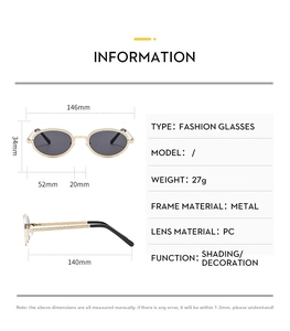 Detailed technical diagram of vintage oval metal sunglasses with precise dimensions