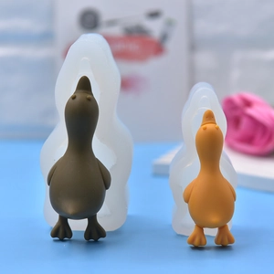 3D duck silicone mold for DIY soap, fondant and candles in two sizes for creative crafting