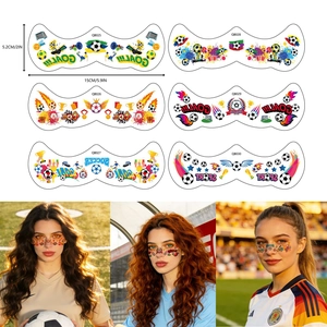 Detailansicht der Fußball-Gesichtstattoos mit 6 verschiedenen athletischen Designs