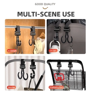 Universal dual hook for electric bikes and strollers featuring adjustable nylon straps