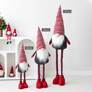 Three Swedish Christmas gnomes with retractable legs in 65cm, 95cm, and 125cm sizes