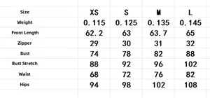 Size guide with measurements for striped halter dress including length and bust dimensions