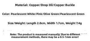 Detailed size and material guide for heart enamel earrings in various colors