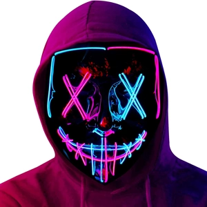 Pink and blue LED glowing horror mask for Halloween cosplay costumes and parties