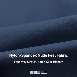 Dunkelblaue Yoga-Schlaghose mit hohem Bund und weichem Naked-Feel-Vier-Wege-Stretch-Stoff