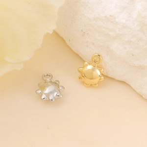 Tiny Sun Shape Pendant Charms For DIY Jewelry Making Polished Copper Metal Accessories For Necklace Bracelet Earrings