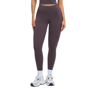 High waist tummy control yoga leggings in smoky purple with quick-dry stretch fabric