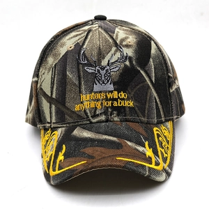 Casquette de baseball camouflage avec broderie tête de cerf et slogan pour le plein air