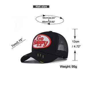 Guide des tailles de casquette de baseball montrant 56-60cm de circonférence et visière
