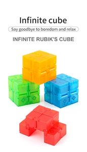 Detail of semi-transparent infinity cubes showing the folding mechanism in four colors