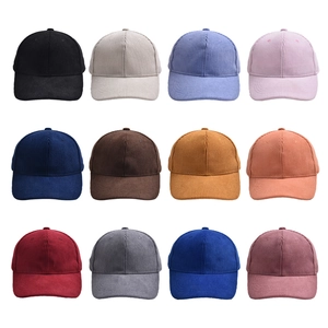 Corduroy baseball caps in 12 assorted colors shown in a grid on a white background