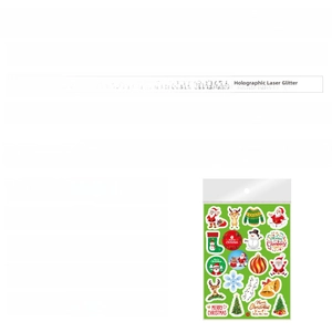 Holographic Christmas vinyl stickers detail showing 160 waterproof laser decals set